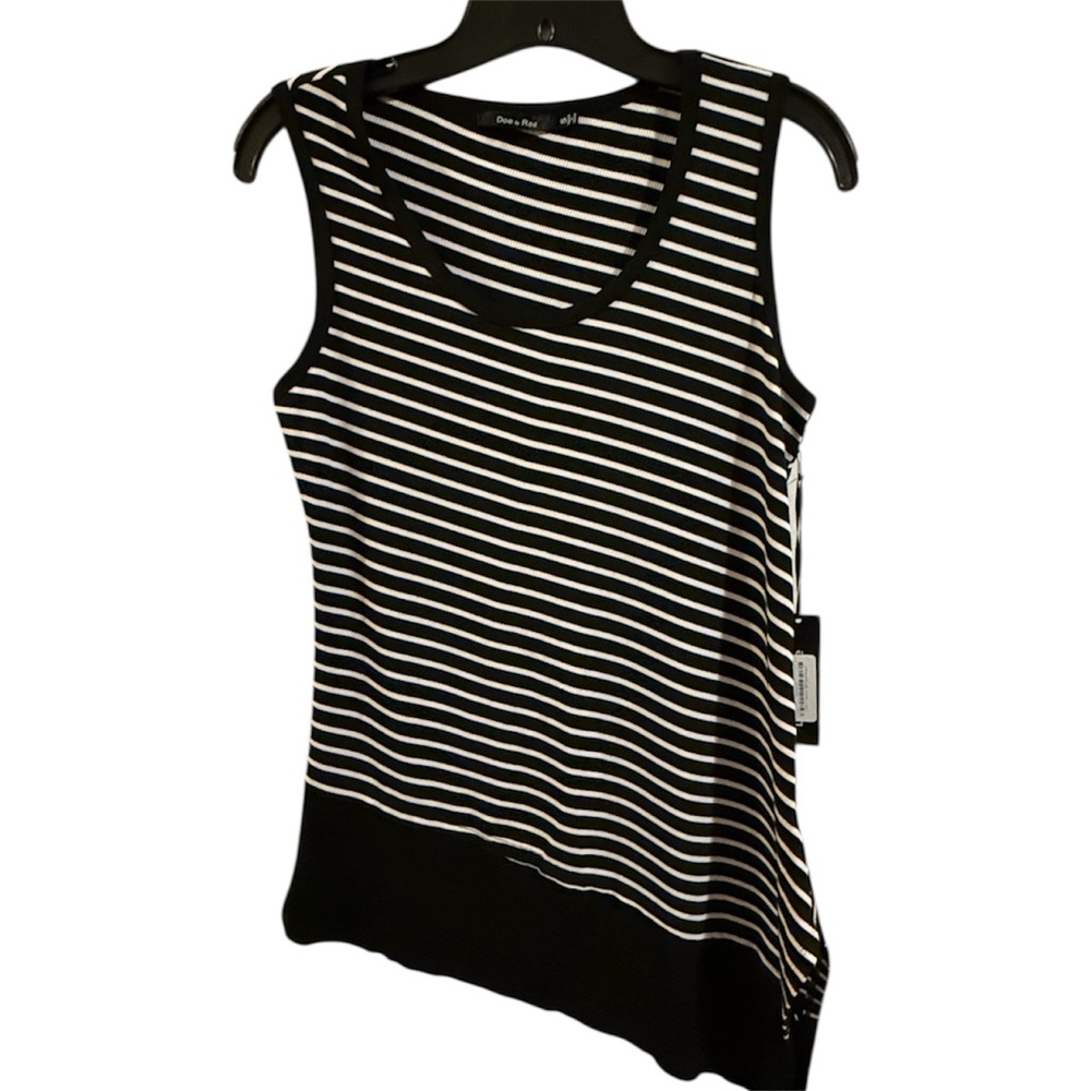 Doe & Rae Black & White Sleeveless  Striped Tank Top. Small NWT